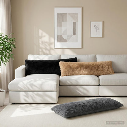 vidaXL Cushion with Pillow HEERLEN 2 pcs Anthracite PV Fleece 1
