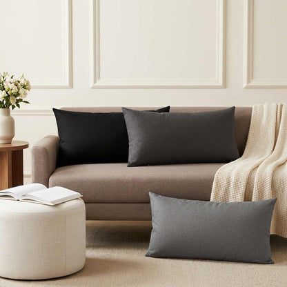 Cushion with Pillow HEERLEN 6 pcs Grey Fabric