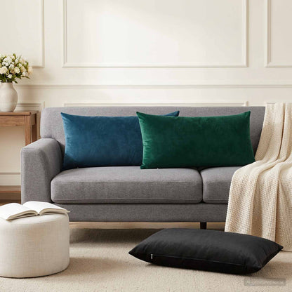vidaXL Cushion Cover 12 pcs HEERLEN Dark Green 40 x 80 cm Velvet 1
