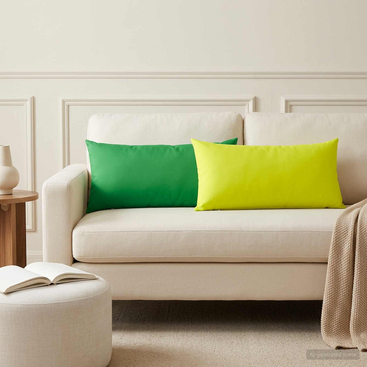 Throw Pillow HEERLEN Polyester 6 40 x 80 cm Bright green