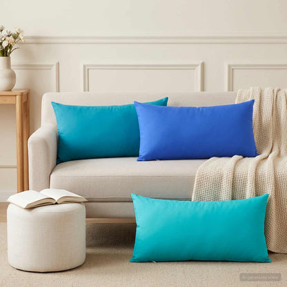 Throw Pillow HEERLEN Polyester 6 40 x 80 cm Light blue