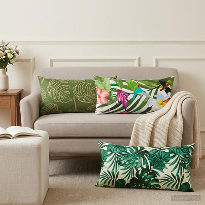 Throw Pillow HEERLEN Polyester 6 40 x 80 cm Leaf design