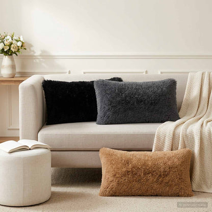 vidaXL Cushion with Pillow HEERLEN 6 pcs Taupe PV Fleece 1