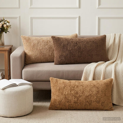 vidaXL Cushion Cover 12 pcs HEERLEN Light Brown 40 x 80 cm 1