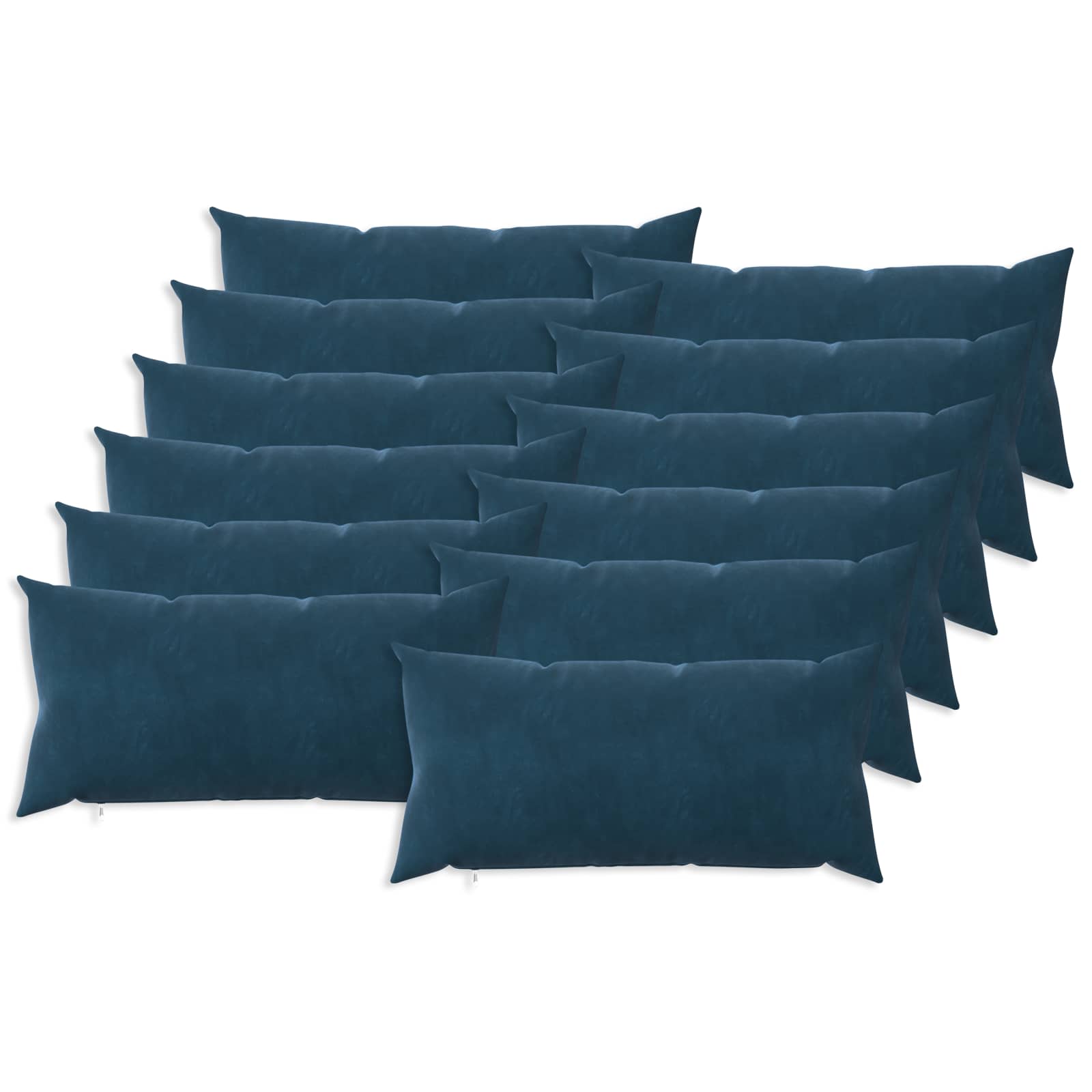 vidaXL Cushion Cover 12 pcs HEERLEN Blue 40 x 80 cm Velvet 2