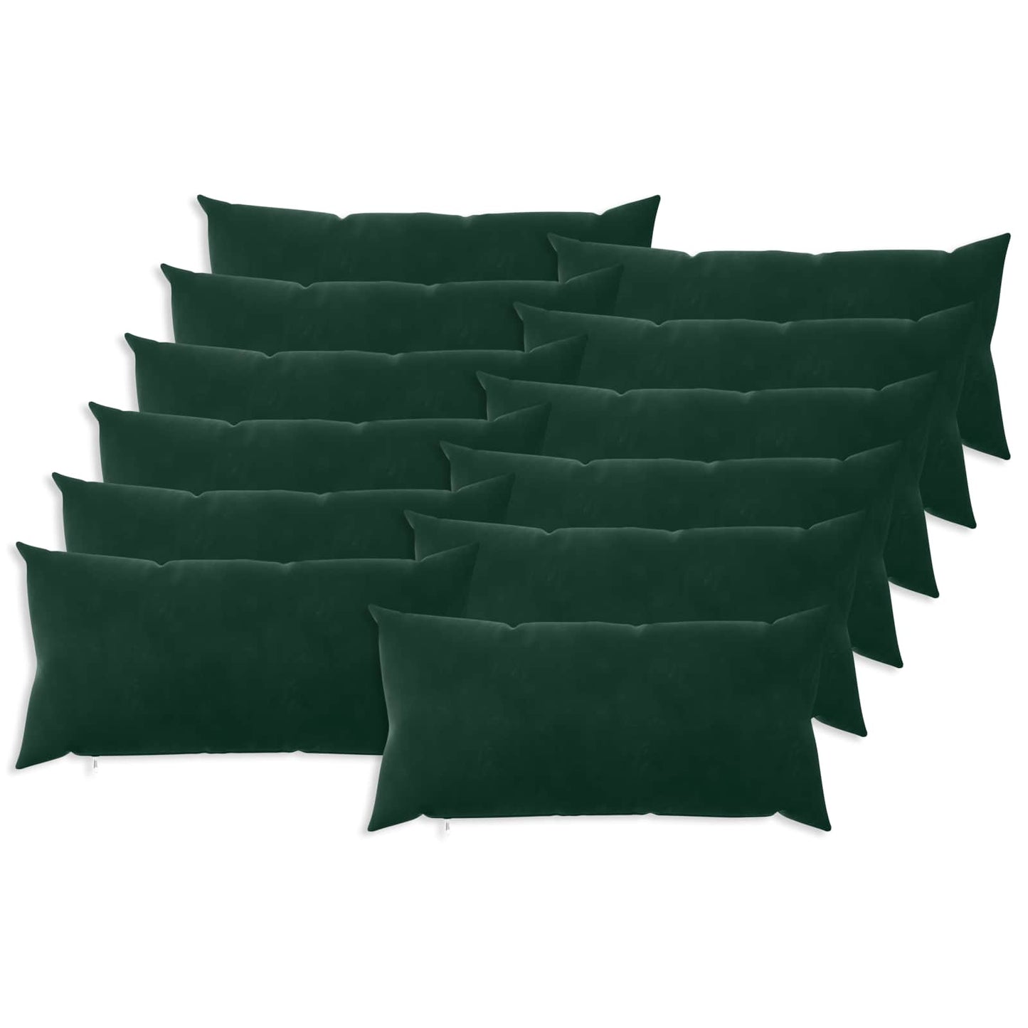 vidaXL Cushion Cover 12 pcs HEERLEN Dark Green 40 x 80 cm Velvet 2