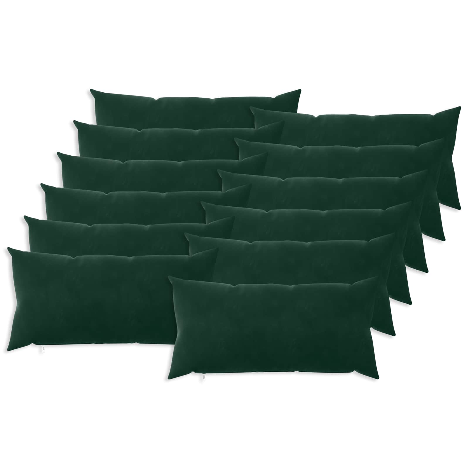 vidaXL Cushion Cover 12 pcs HEERLEN Dark Green 40 x 80 cm Velvet 2