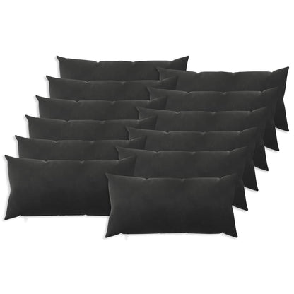 vidaXL Cushion Cover 12 pcs HEERLEN Black 40 x 80 cm Velvet 2