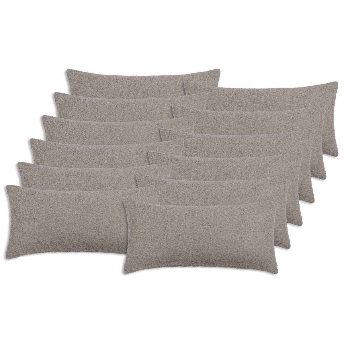vidaXL Cushion Cover 12 pcs HEERLEN Light Grey 40 x 80 cm Bouclé 2