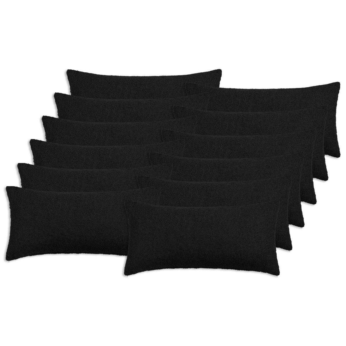 vidaXL Cushion Cover 12 pcs HEERLEN Black 40 x 80 cm Bouclé 2