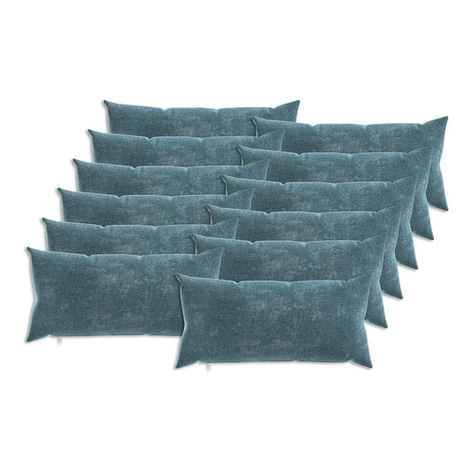 Cushion HEERLEN Blue Chenille Fabric