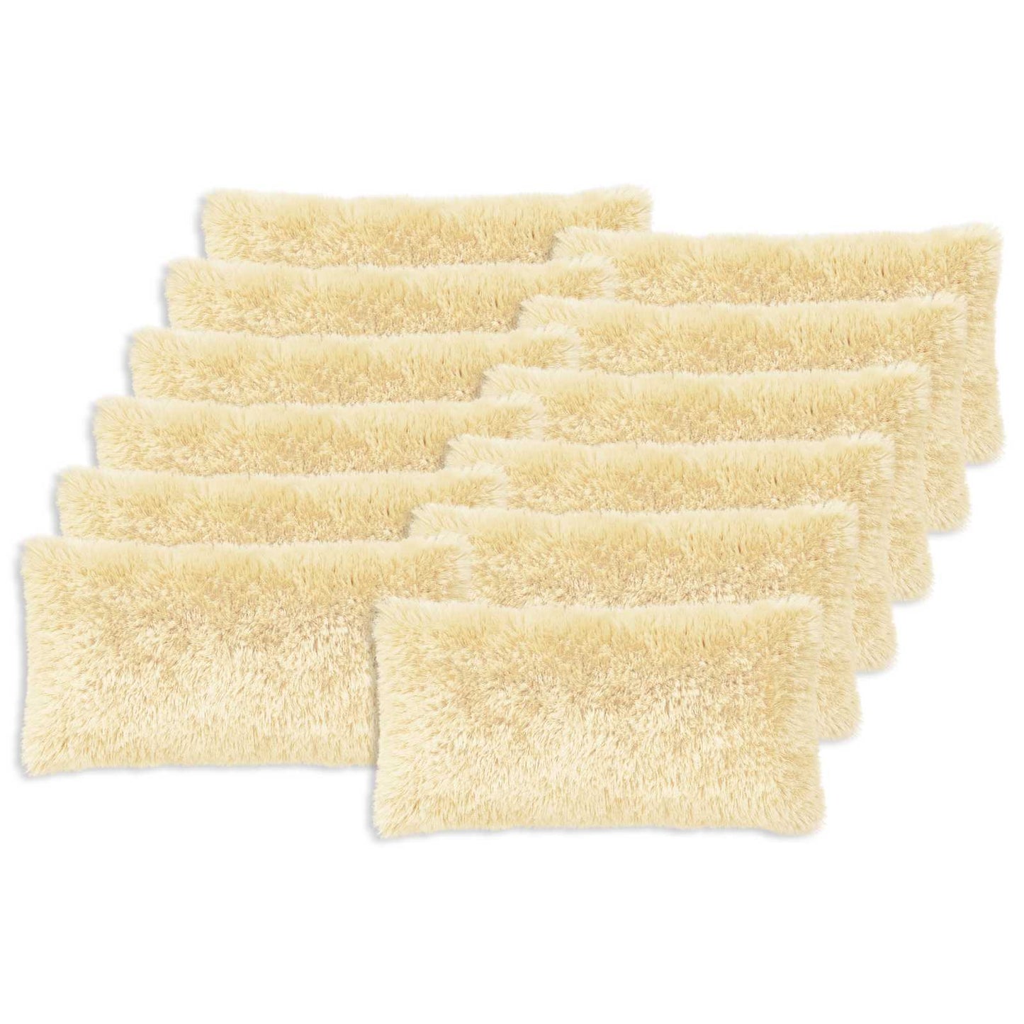 vidaXL Cushion Cover 12 pcs HEERLEN Cream 40 x 80 cm PV Fleece 2