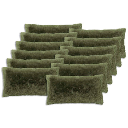 vidaXL Cushion Cover 12 pcs HEERLEN Green 40 x 80 cm PV Fleece 2