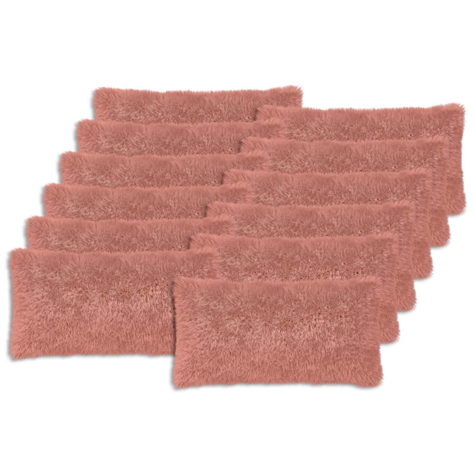 vidaXL Cushion Cover 12 pcs HEERLEN Pink 40 x 80 cm PV Fleece 2