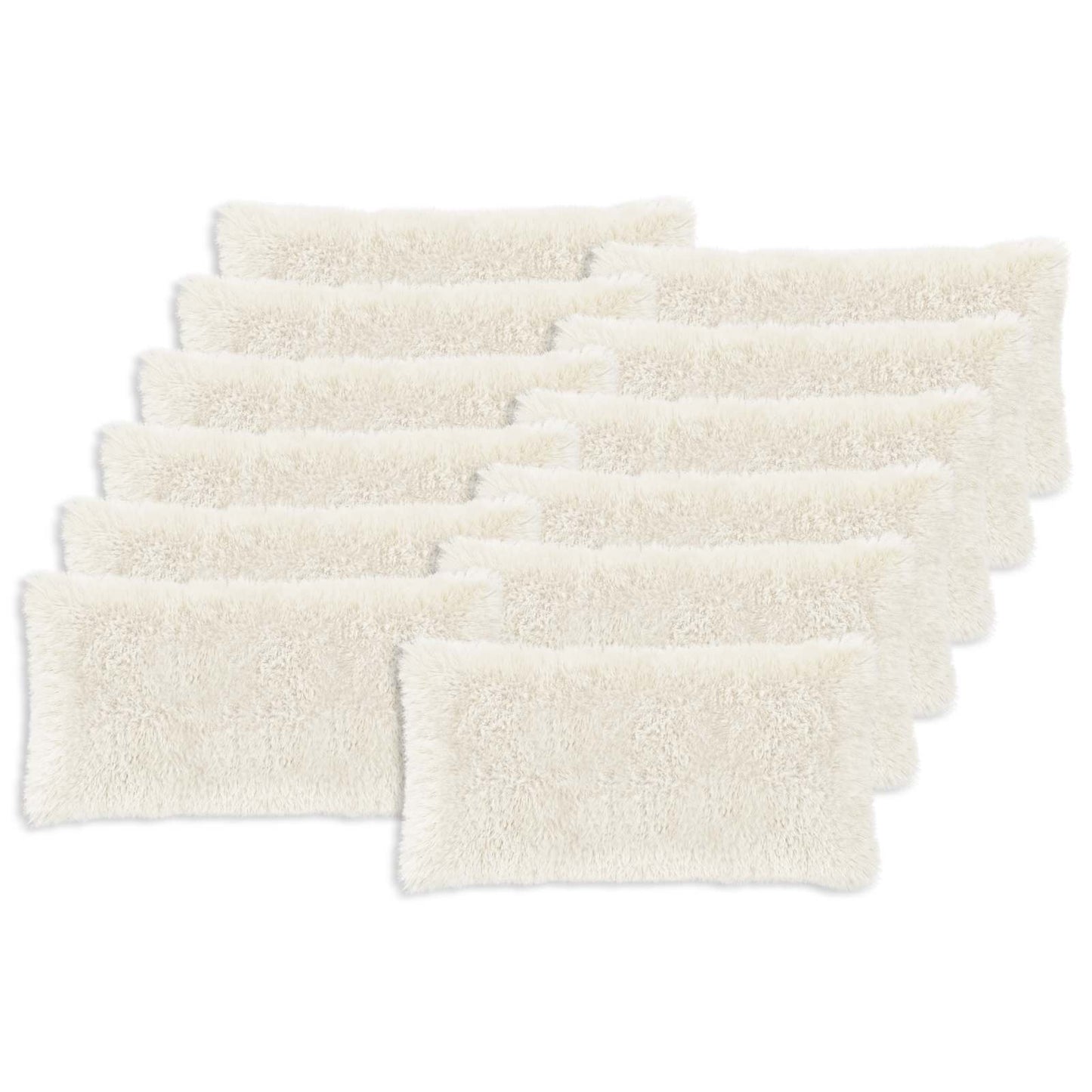 vidaXL Cushion Cover 12 pcs HEERLEN White 40 x 80 cm PV Fleece 2
