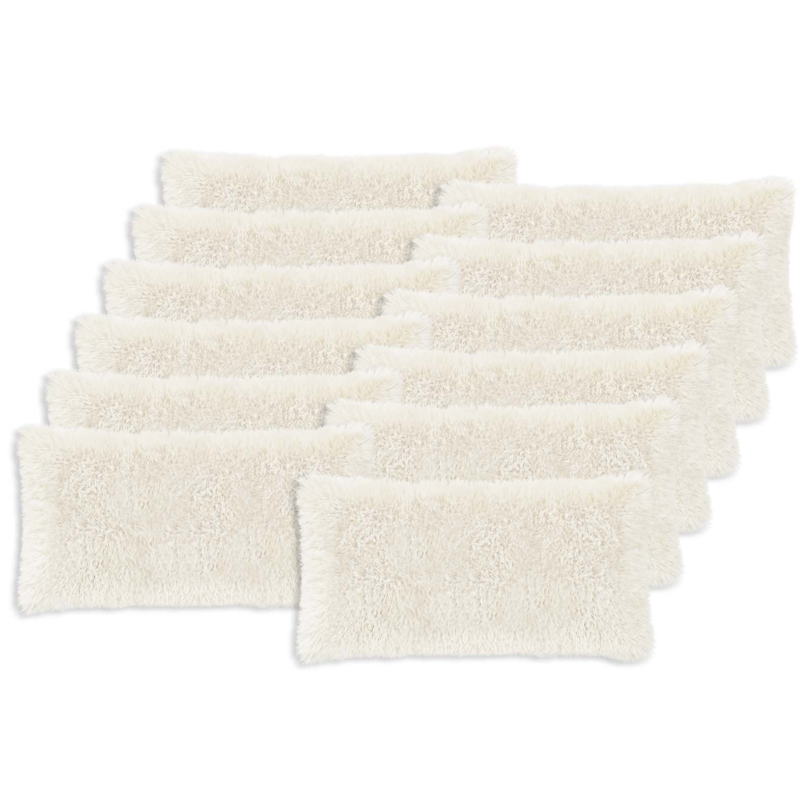 vidaXL Cushion Cover 12 pcs HEERLEN White 40 x 80 cm PV Fleece 2