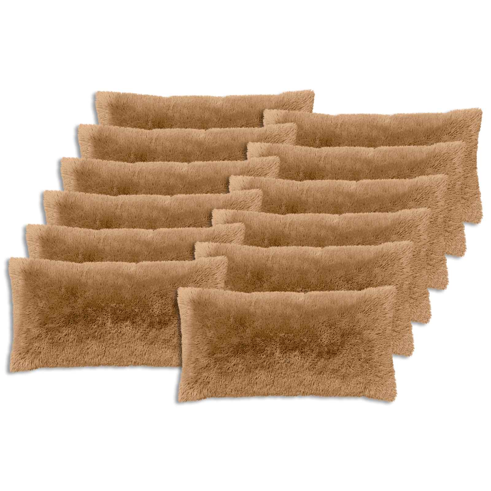 vidaXL Cushion Cover 12 pcs HEERLEN Taupe 40 x 80 cm PV Fleece 2
