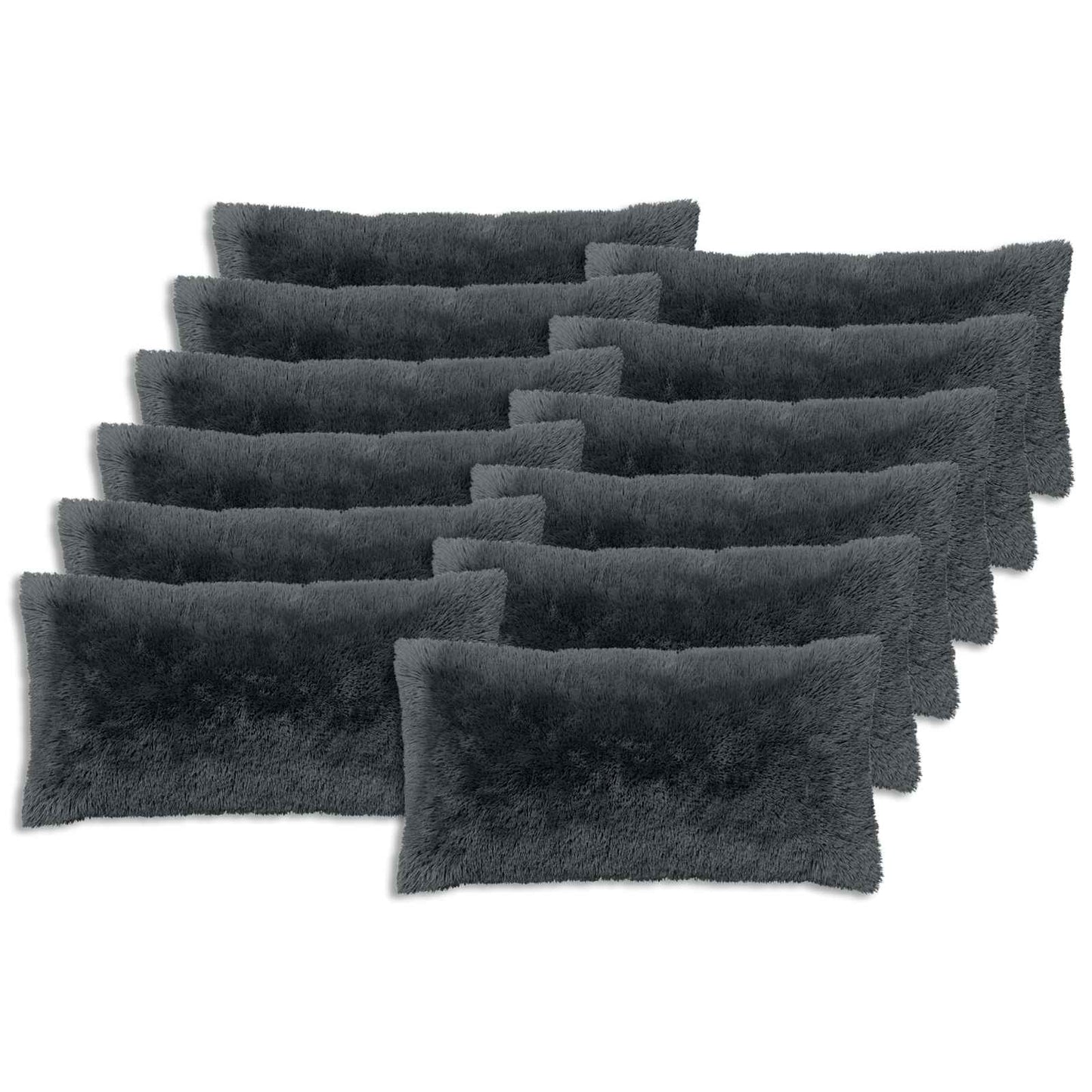vidaXL Cushion Cover 12 pcs HEERLEN Anthracite 40 x 80 cm PV Fleece 2