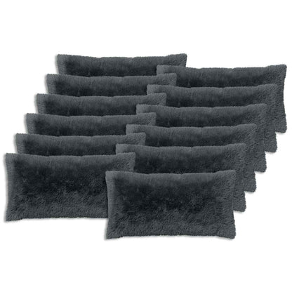 vidaXL Cushion Cover 12 pcs HEERLEN Anthracite 40 x 80 cm PV Fleece 2