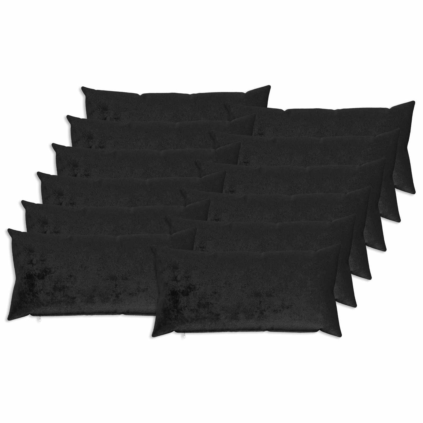 vidaXL Cushion Cover 12 pcs HEERLEN Black 40 x 80 cm Flannel 1