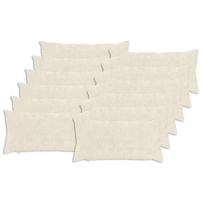 vidaXL Cushion Cover 12 pcs HEERLEN White 40 x 80 cm Faux Rabbit Fur 2