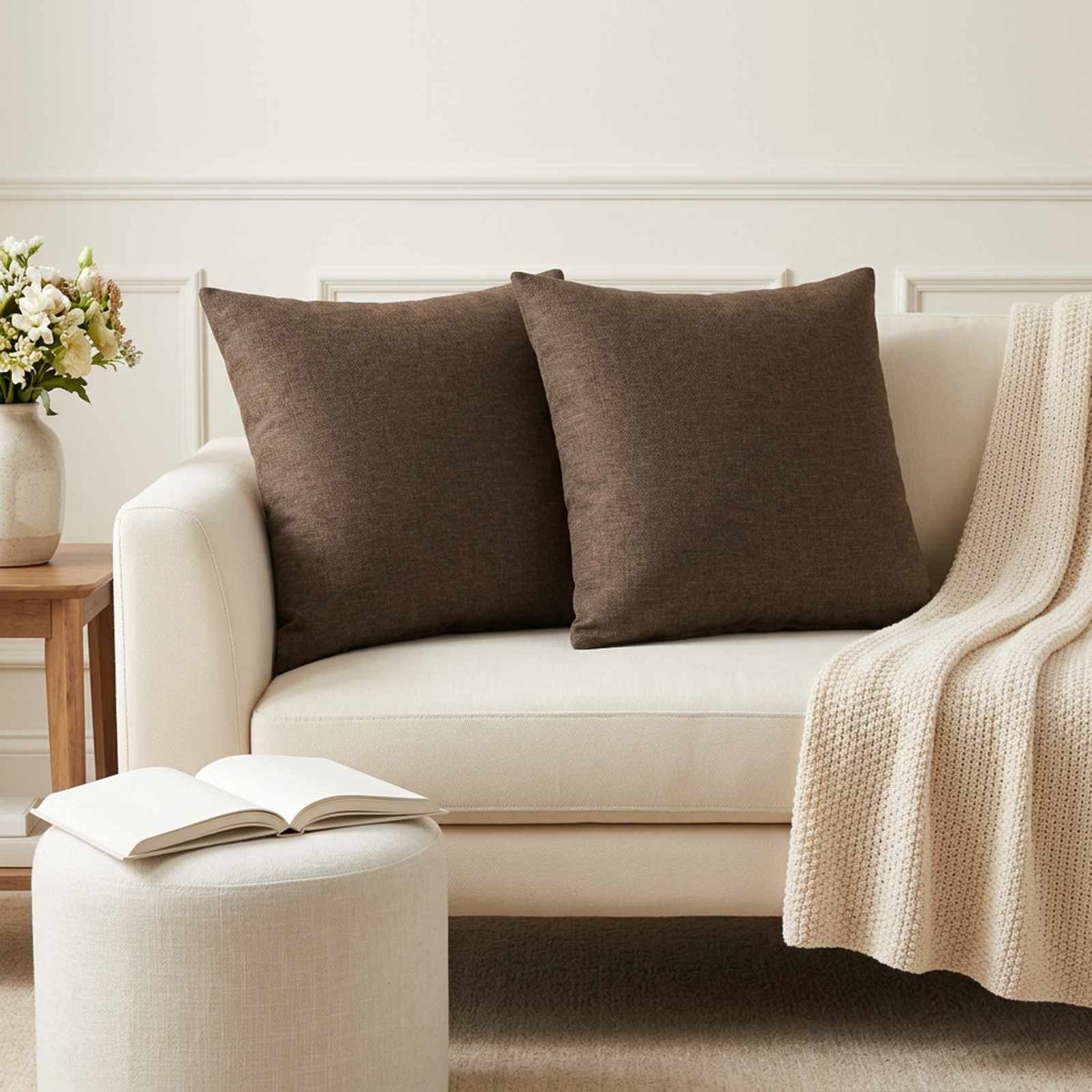 Throw Pillow HEERLEN Fabric 6 50 x 50 cm Brown