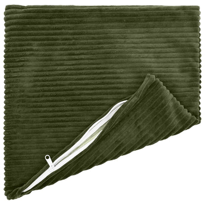 vidaXL Cushion Cover 12 pcs HEERLEN Green 45 x 45 cm Corduroy 3