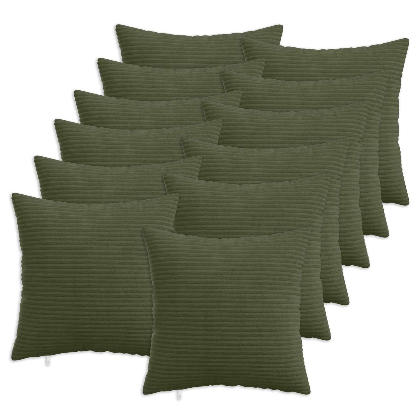 vidaXL Cushion Cover 12 pcs HEERLEN Green 45 x 45 cm Corduroy 1