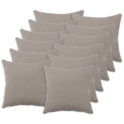 vidaXL Cushion Cover 12 pcs HEERLEN Light Grey 45 x 45 cm Bouclé 1