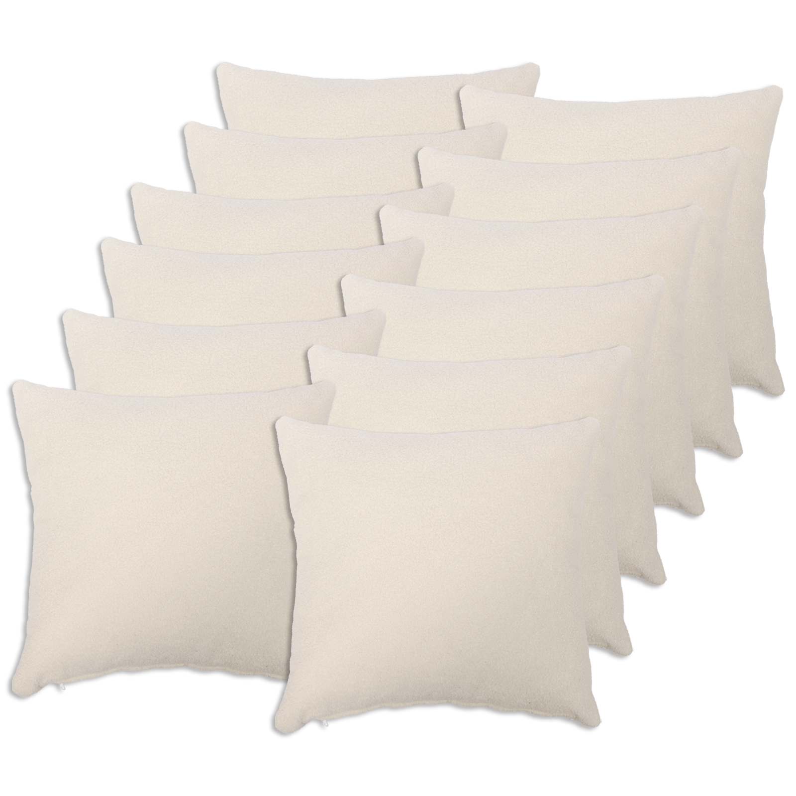 vidaXL Cushion Cover 12 pcs HEERLEN Cream 45 x 45 cm Bouclé 1