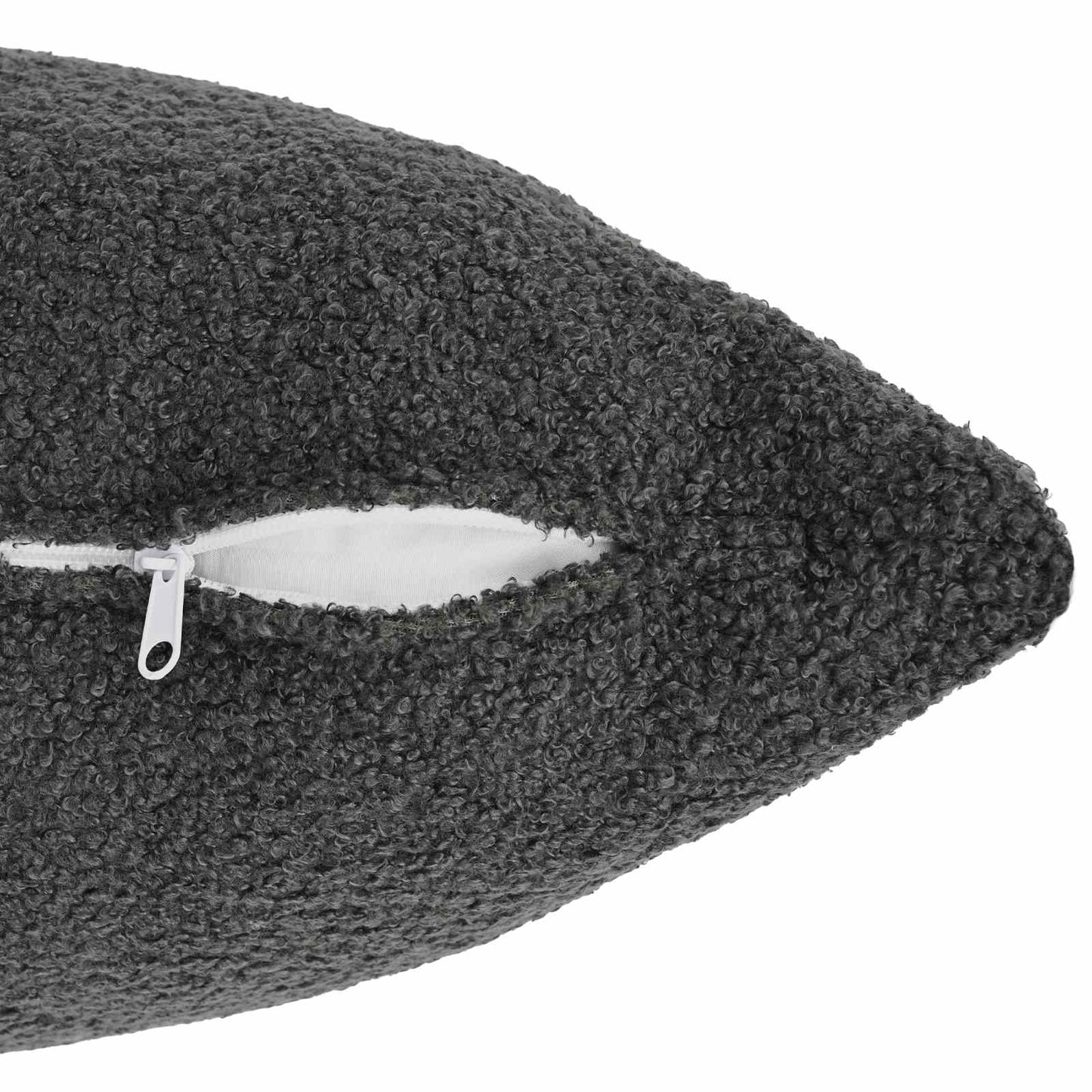 vidaXL Cushion Cover 12 pcs HEERLEN Dark Grey 45 x 45 cm Bouclé 5