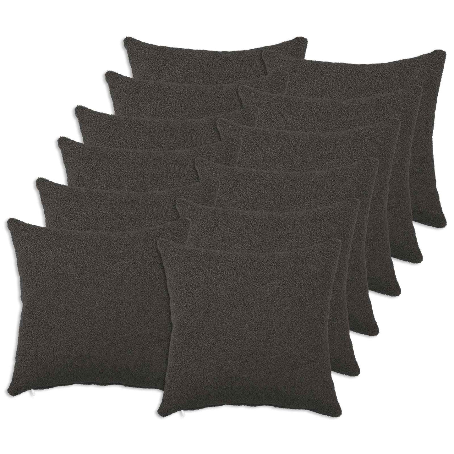 vidaXL Cushion Cover 12 pcs HEERLEN Dark Grey 45 x 45 cm Bouclé 1