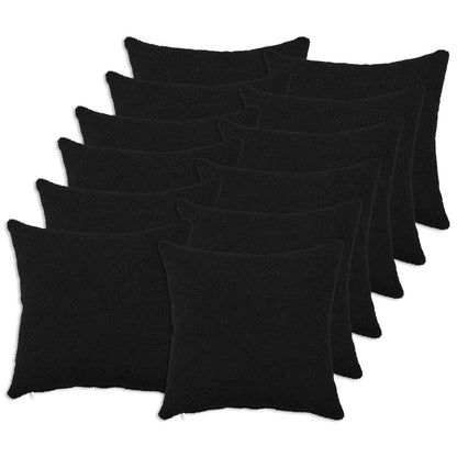 vidaXL Cushion Cover 12 pcs HEERLEN Black 45 x 45 cm Bouclé 1
