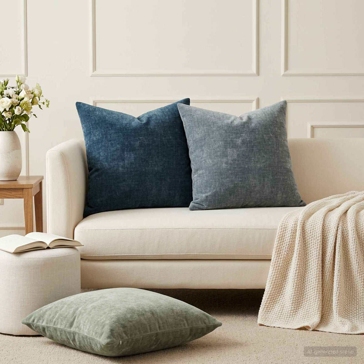 Cushion Cover 6 pcs HEERLEN Basic Light Blue 50 x 50 cm