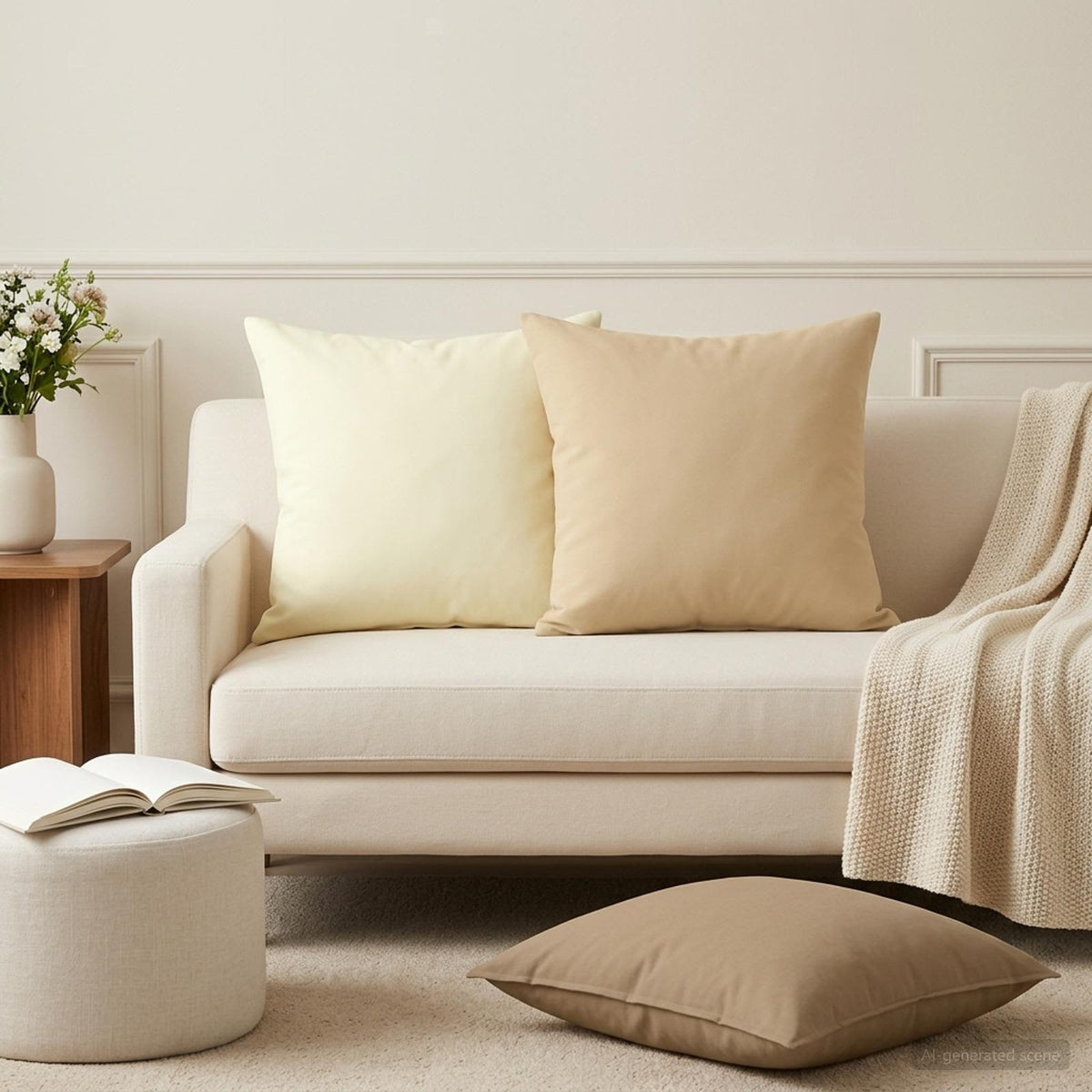 vidaXL Throw Pillow 6 pcs HEERLEN Beige 50 x 50 cm Polyester 1