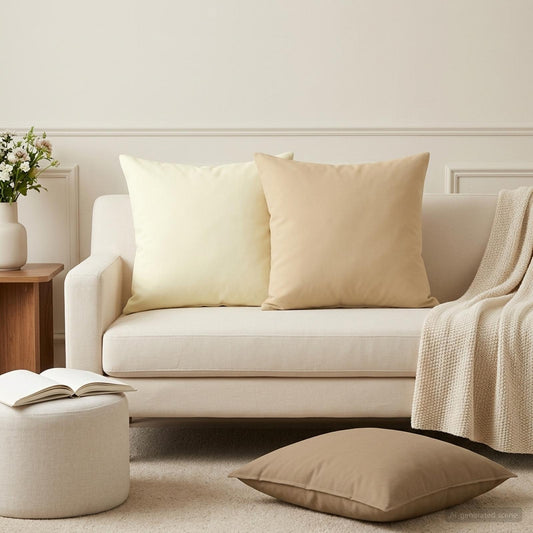 Throw Pillow HEERLEN Polyester Beige