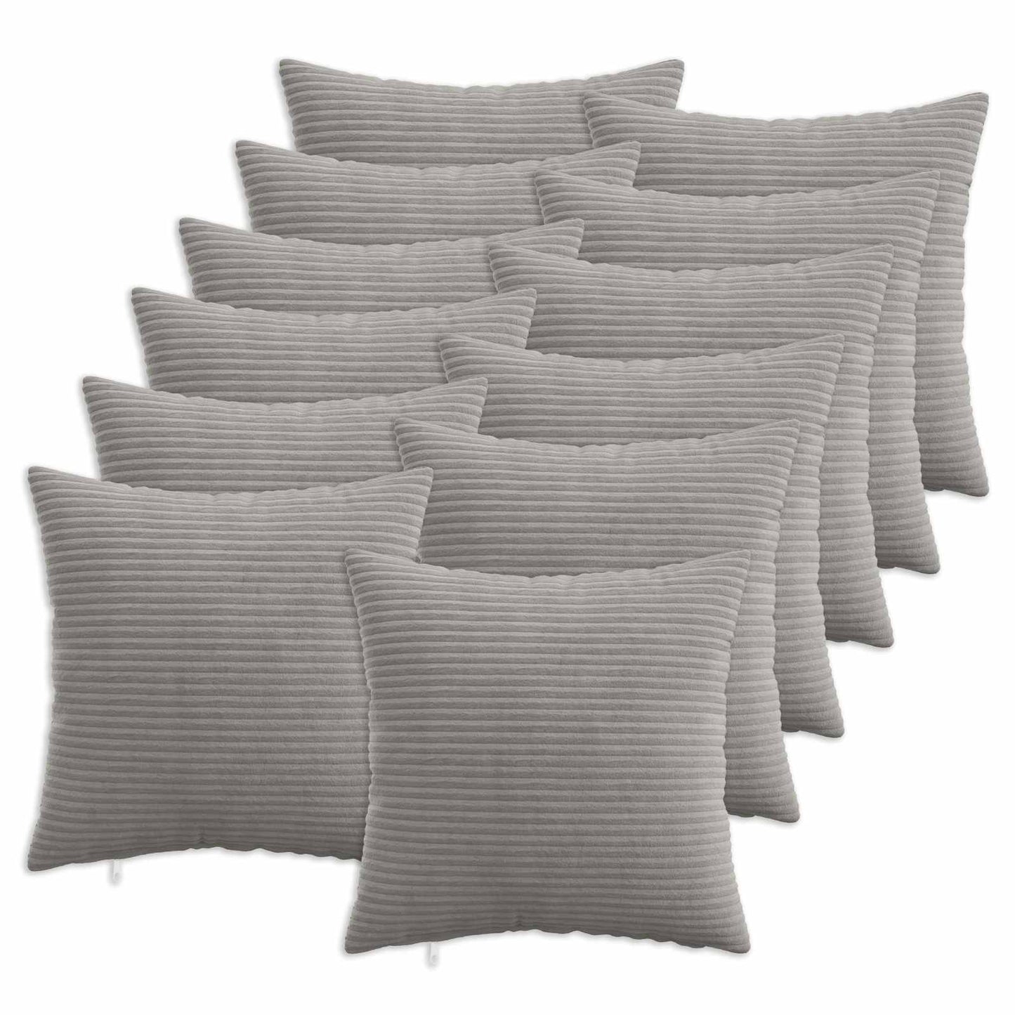 vidaXL Cushion Cover 12 pcs HEERLEN Light Grey 50 x 50 cm Corduroy 1