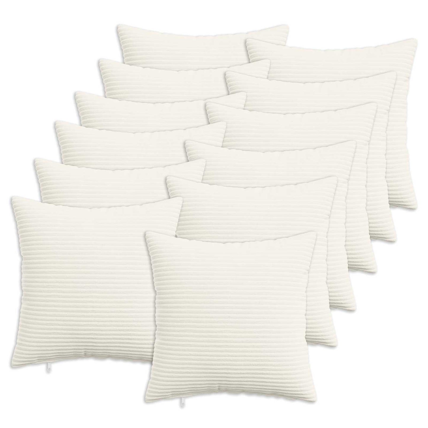 vidaXL Cushion Cover 12 pcs HEERLEN Cream 50 x 50 cm Corduroy 1