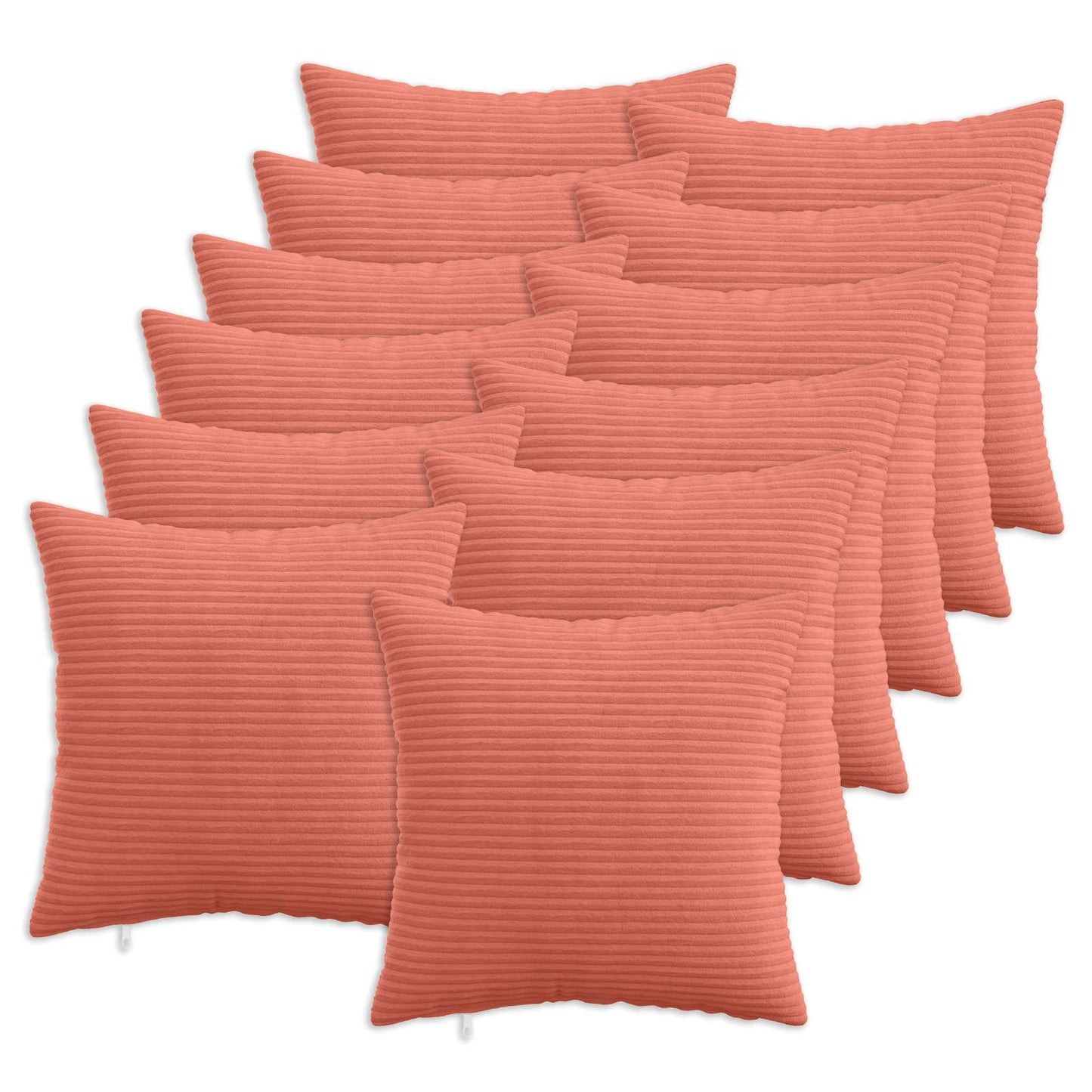 vidaXL Cushion Cover 12 pcs HEERLEN Red Orange 50 x 50 cm Corduroy 1