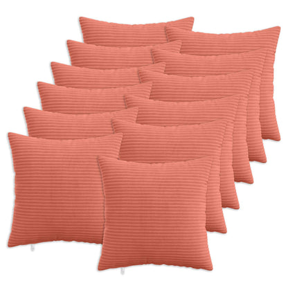 vidaXL Cushion Cover 12 pcs HEERLEN Red Orange 50 x 50 cm Corduroy 1