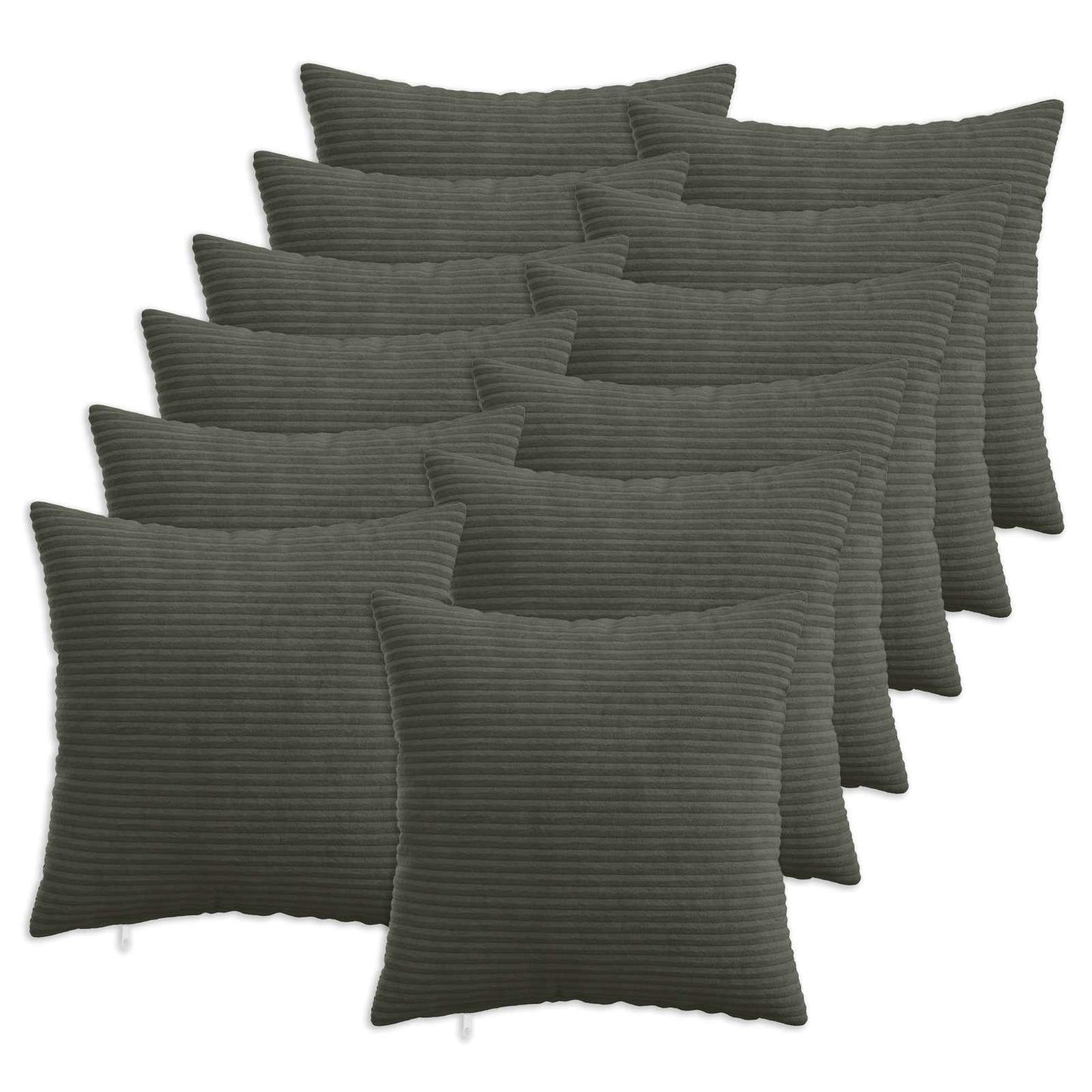 vidaXL Cushion Cover 12 pcs HEERLEN Anthracite 50 x 50 cm Corduroy 1