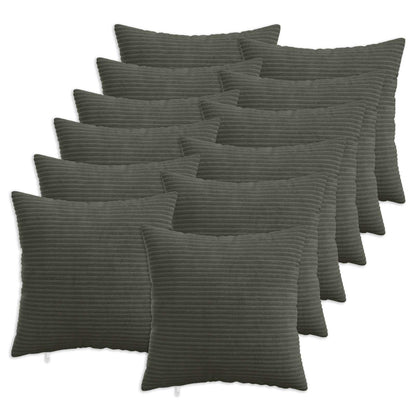 vidaXL Cushion Cover 12 pcs HEERLEN Anthracite 50 x 50 cm Corduroy 1