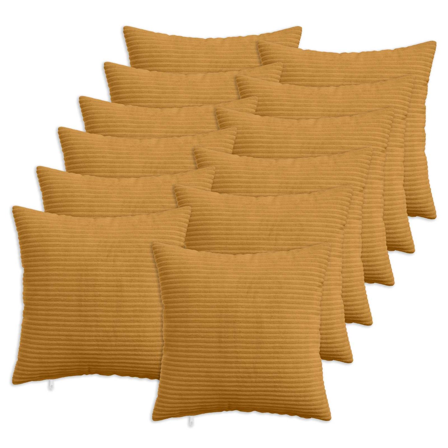 vidaXL Cushion Cover 12 pcs HEERLEN Yellow 50 x 50 cm Corduroy 1