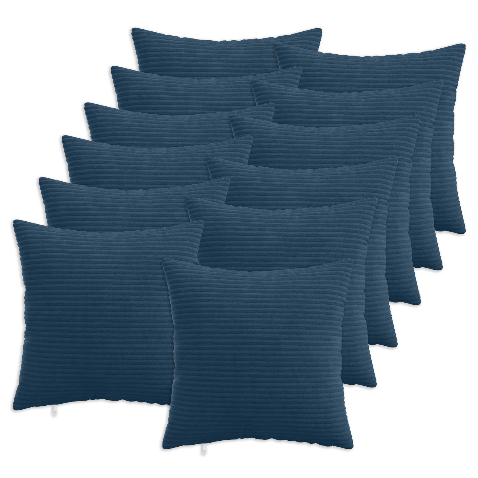 vidaXL Cushion Cover 12 pcs HEERLEN Navy Blue 50 x 50 cm Corduroy 1