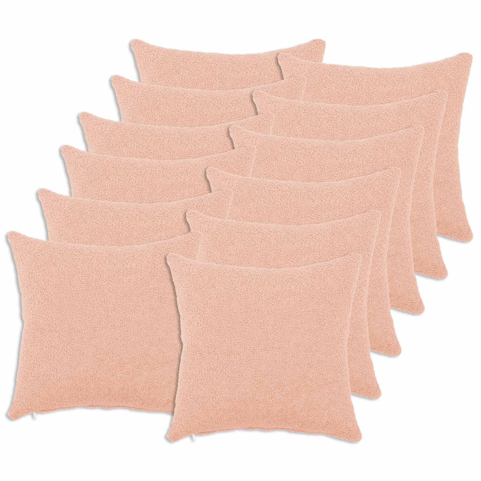 vidaXL Cushion Cover 12 pcs HEERLEN Pink 50 x 50 cm Bouclé 1