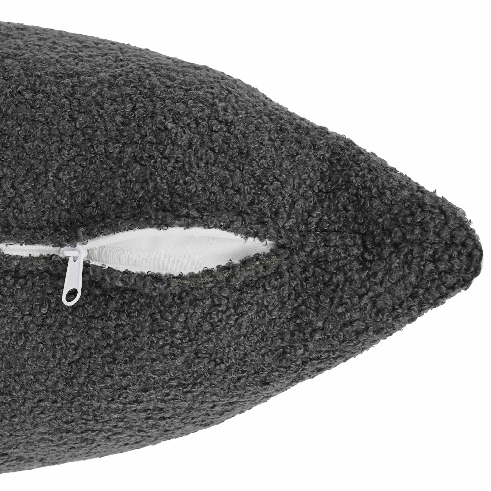 vidaXL Cushion Cover 12 pcs HEERLEN Dark Grey 50 x 50 cm Bouclé 5