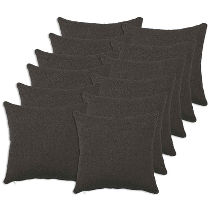 vidaXL Cushion Cover 12 pcs HEERLEN Dark Grey 50 x 50 cm Bouclé 1