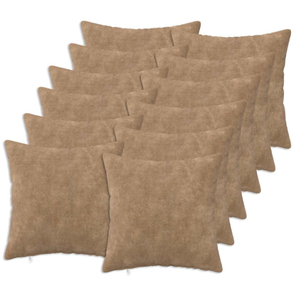 Cushion Cover 12 pcs HEERLEN Taupe Microfiber Fleece