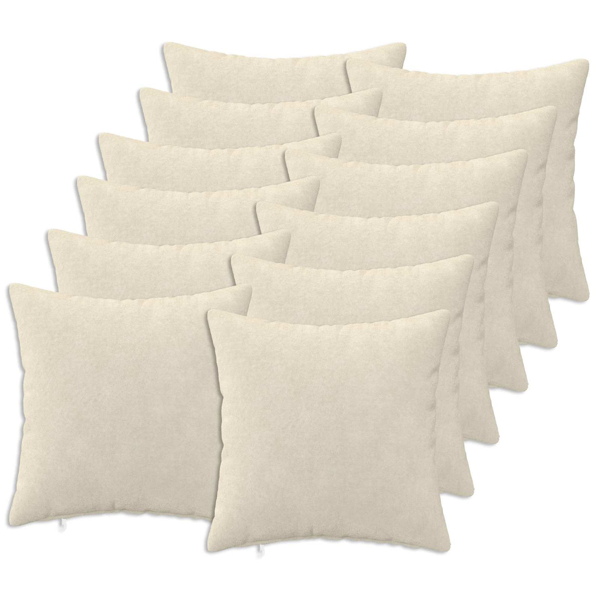 Cushion Cover 12 pcs HEERLEN Cream Microfiber Fleece
