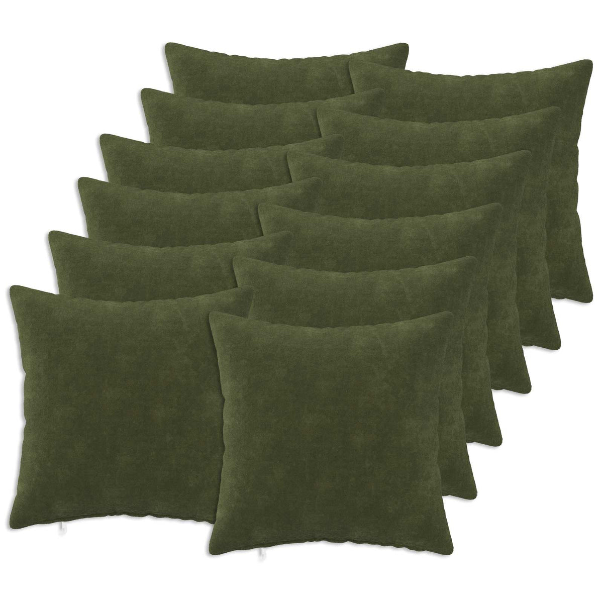 Cushion Cover 12 pcs HEERLEN Green Microfiber Fleece